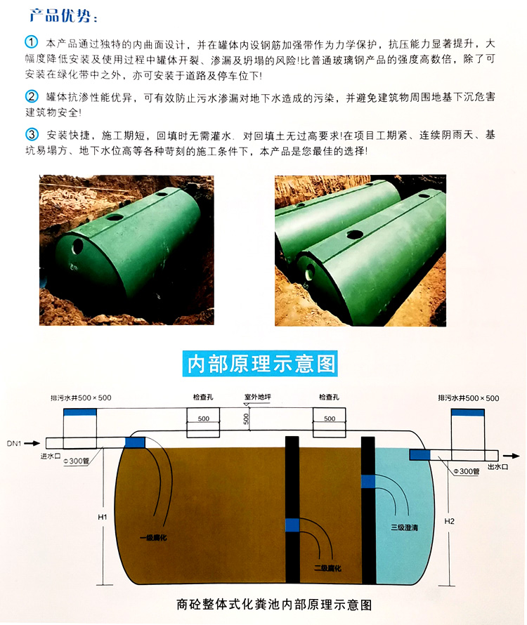 市中玻璃钢化粪池